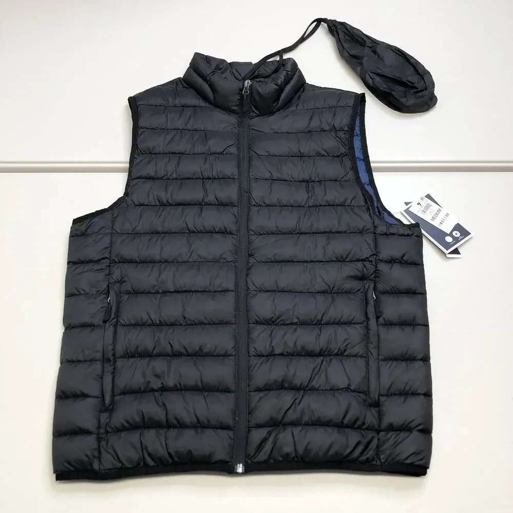 Club Room Men's Quilted Lightweight Puffer Softshell Vest Black MEDIUM